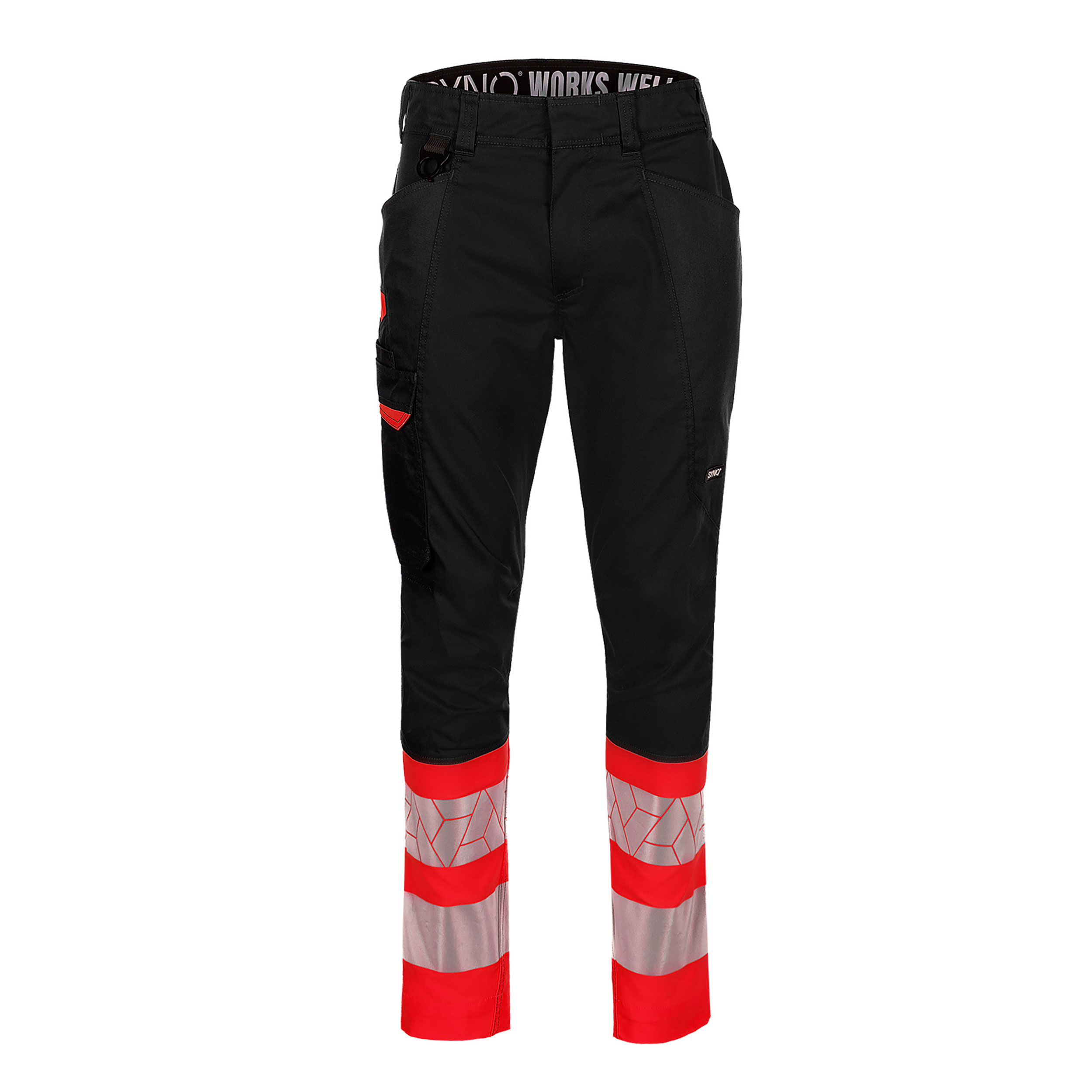 Pantalon de travail Synq&safe Showup Hi-Vis CL1 noir/fluo rouge