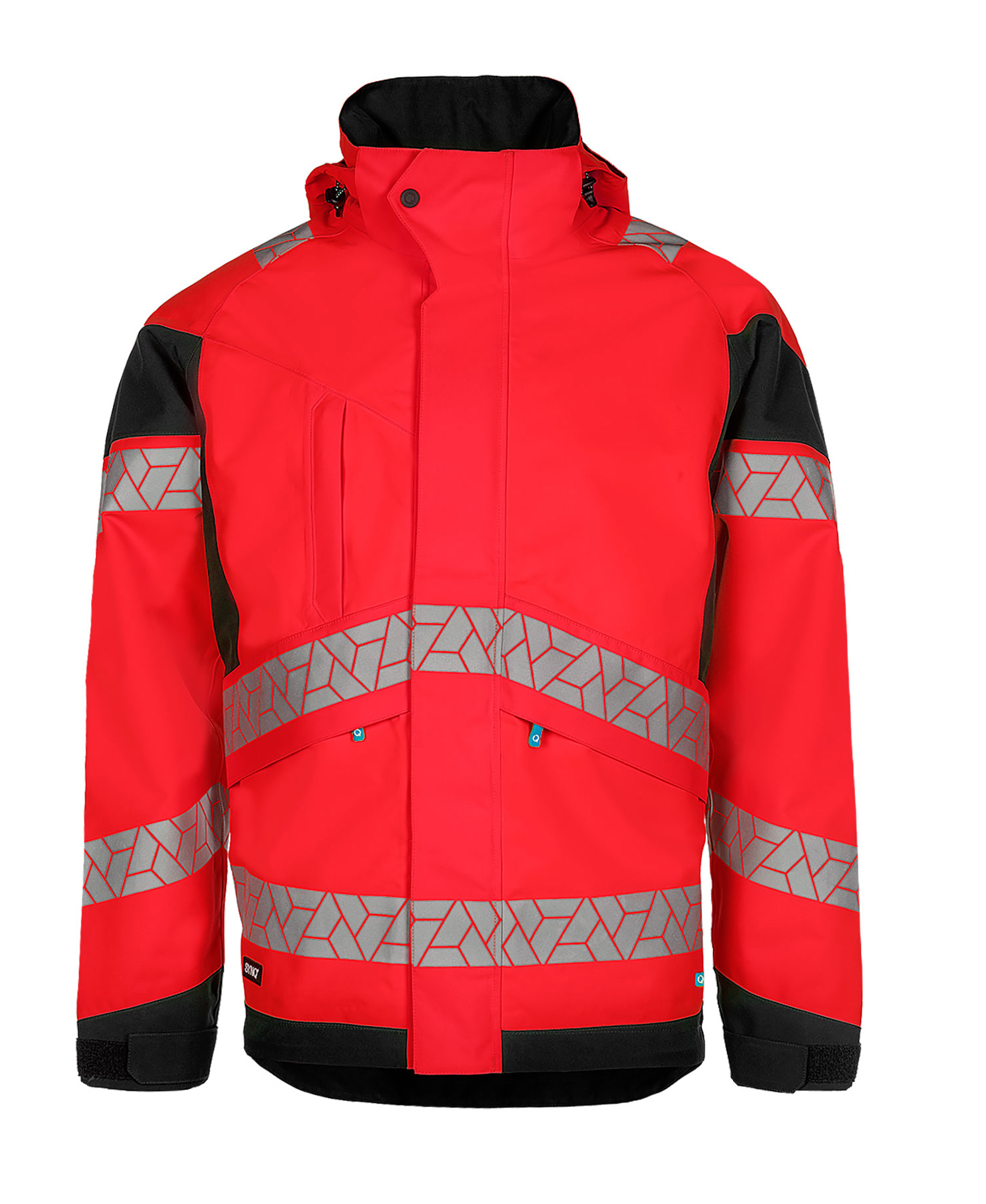 Veste de pluie Synq&safe Jacklight Hi-Vis fluo-rouge/noir