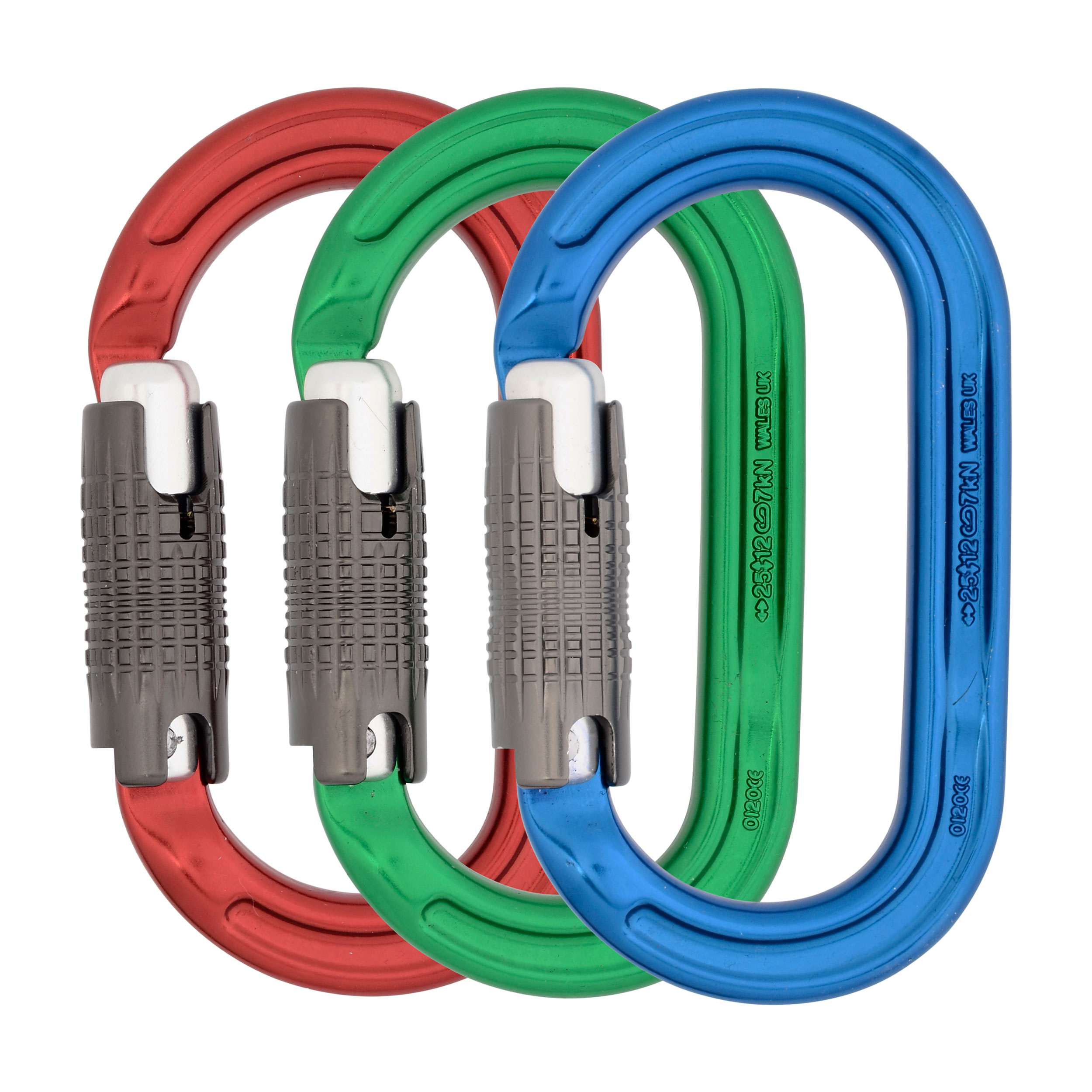 Karabijnhaak DMM Ultra O Tri-Lock Multi pack - 3 kleuren
