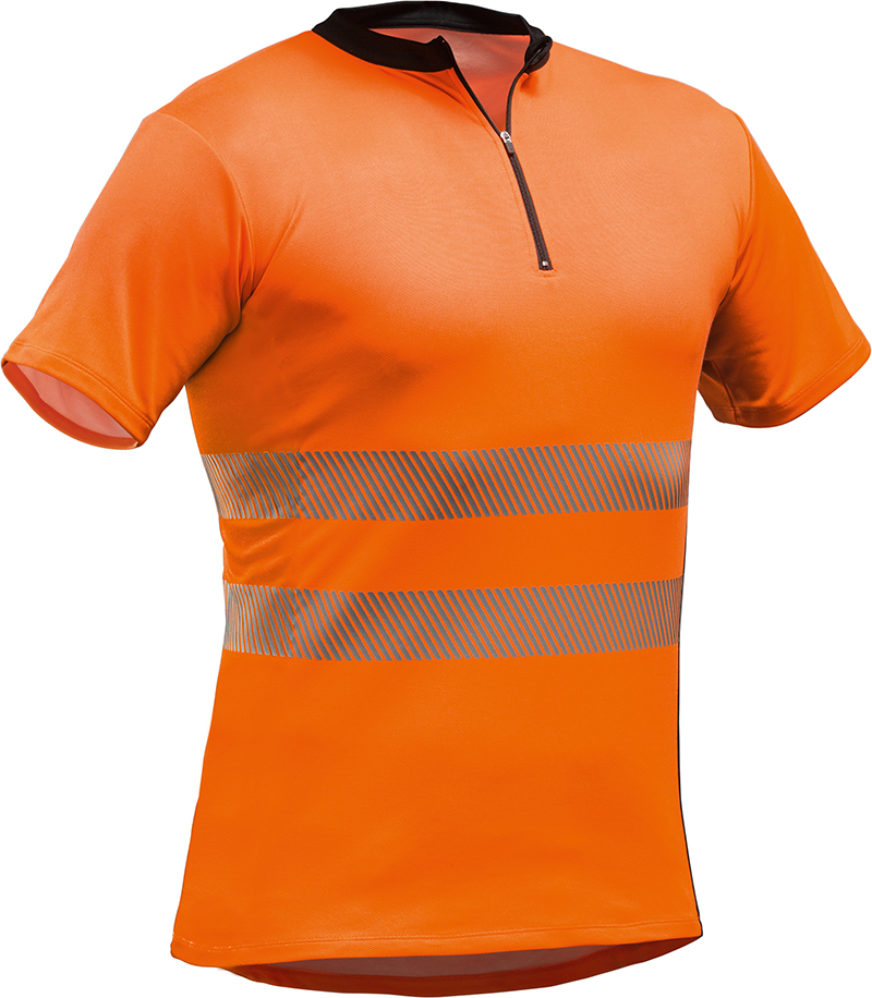 T-Shirt Pfanner Tencel-Poly Zip-Neck oranje