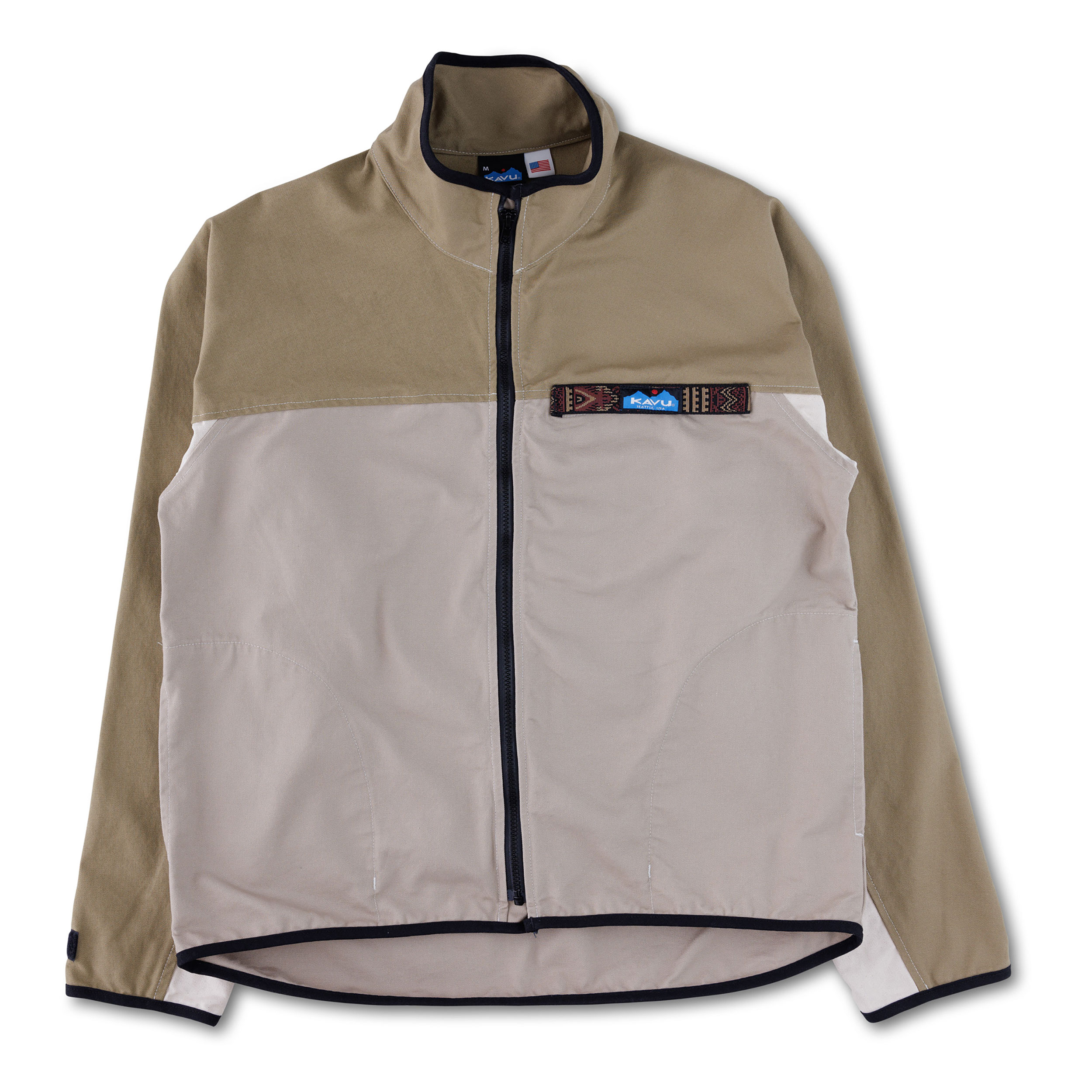 Jas Kavu L/S FZ Throwshirt Ranchland Beige