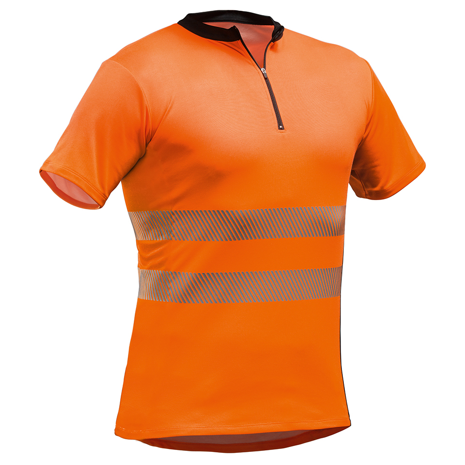 T-Shirt Pfanner Tencel-Poly Zip-Neck oranje