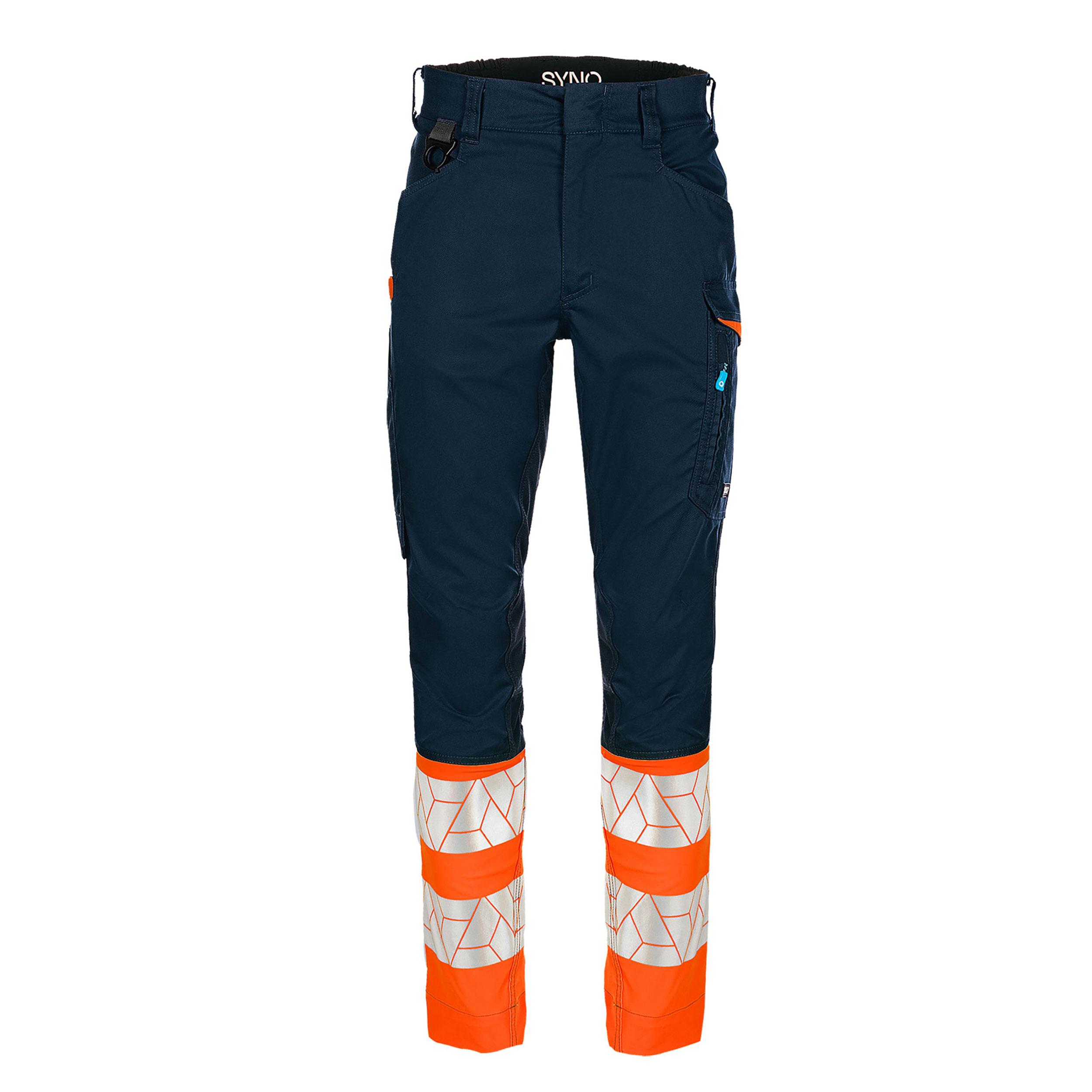 Pantalon de travail Synq&safe Qlear Hi-Vis CL1 bleu/fluo-orange